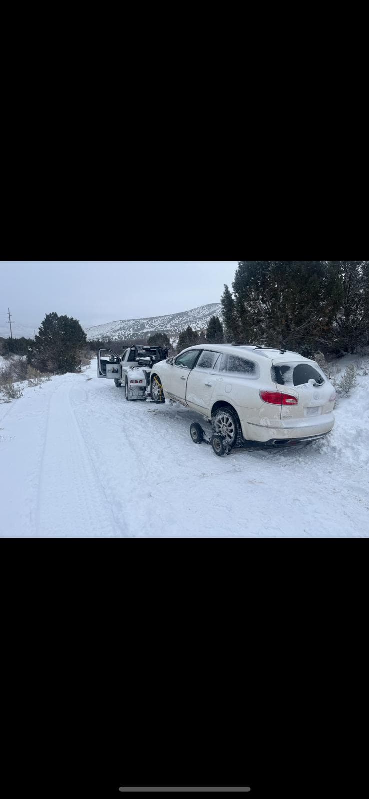 Van recovery in snow